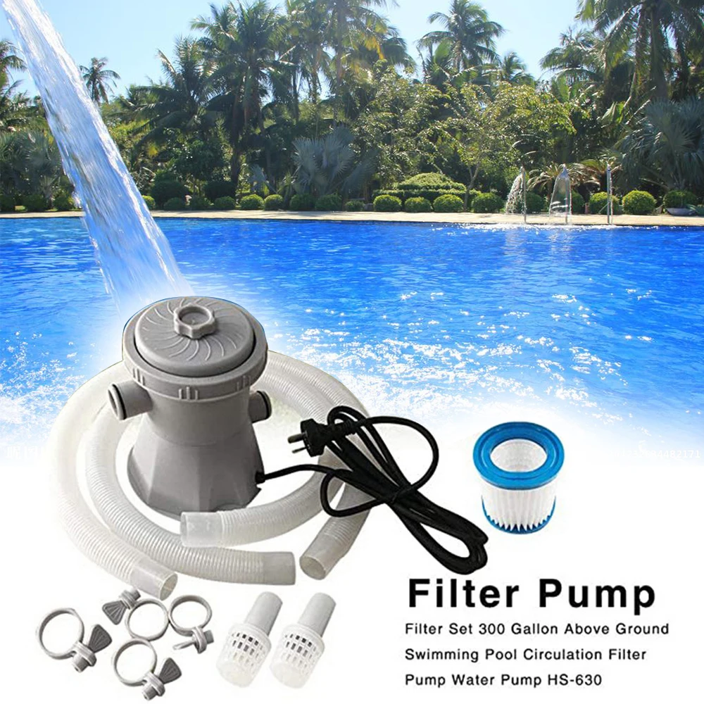 

Pool Filter Pump Electric Swimming Pool Filter Pump Durable Reusable Swimm Pool Filter Water Purifier EU UK US Filter Pump Hoses
