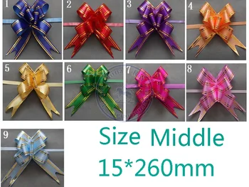 

Size Middle 15*260mm Pull Bows Ribbons Gift Wrapping Wedding Party Decoration Pullbows multi color option wholesale retail