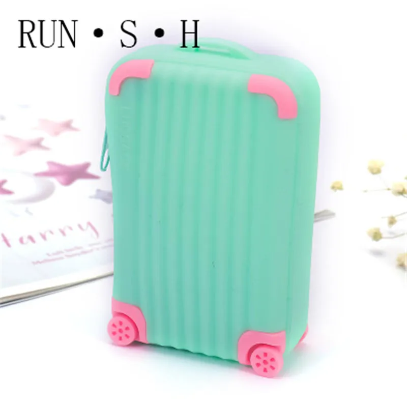 Силиконовый вместительный кошелек для монет, чемодан, сумка для карт, конфетные цвета, водонепроницаемая мягкая сумка для хранения на молнии, милое забавное портмоне для девочек - Цвет: 5