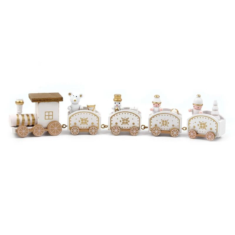 PATIMATE Christmas Wooden Train Merry Christmas Decorations For Home Christmas Ornaments Xmas Navidad Gift New Year - Цвет: Christmas Train 1