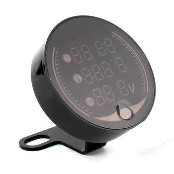 

3 In1 Clear Reading Instrument Motorcycle Thermometer Waterproof Display Table Timeline ABS Easy Install Led Durable Voltmeter