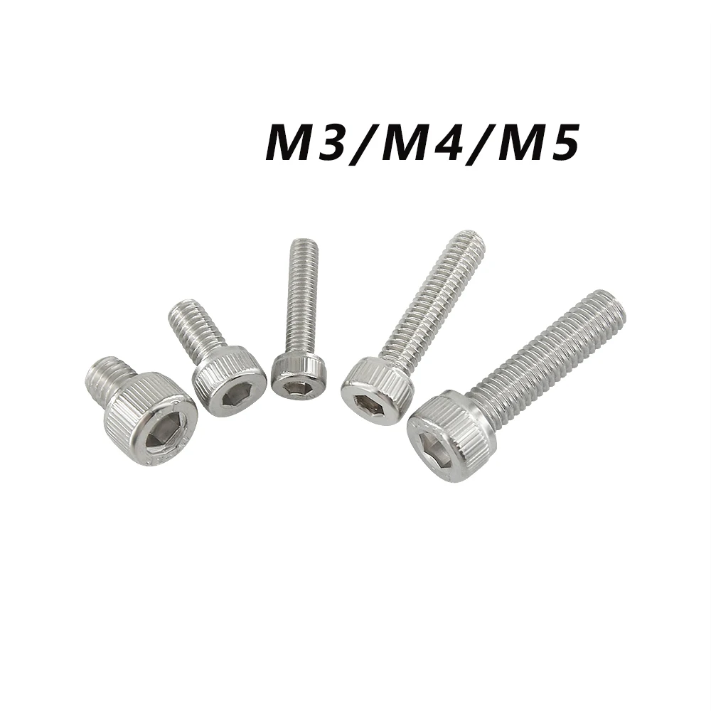 

10PCS Hexagon Socket Screw Stainless Steel Hexagon Socket Head Cap Screw M3/M4/M5 DIN912 Inner Hex Socket Bolt Metric Thread