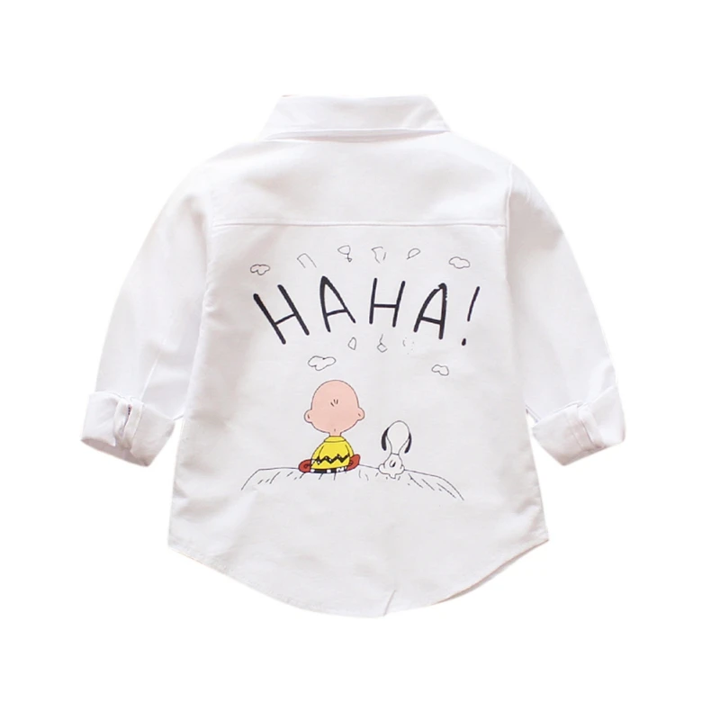 New Children Boys Shirts Long Sleeve Boys Girls Cotton Cute Spring And Autumn 0-4 Years Old Toddler boy blouse - Color: Beige