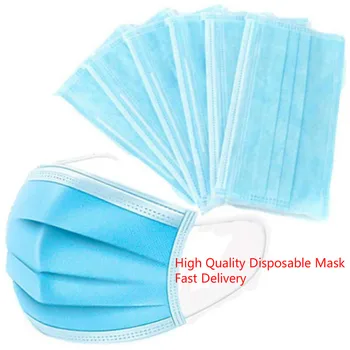 

500pcs Disposable Mask 3 Layer Non Wove Ply Filter Mouth Masker Face Cover Comfortable Personal Protective Adult Safety