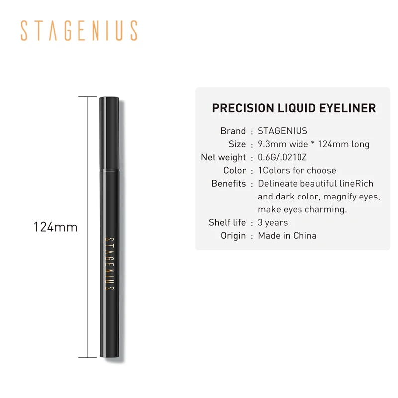 STAGENIUS жидкая подводка для глаз водонепроницаемый карандаш гладкая стойкая Черная Подводка для глаз профессиональные инструменты