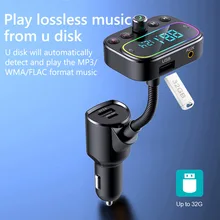 JaJaBor FM Transmitter Car Bluetooth 5.0 Handsfree Voice Assistant Car MP3 Player AUX Audio Receiver 2 Microphones FM Modulator