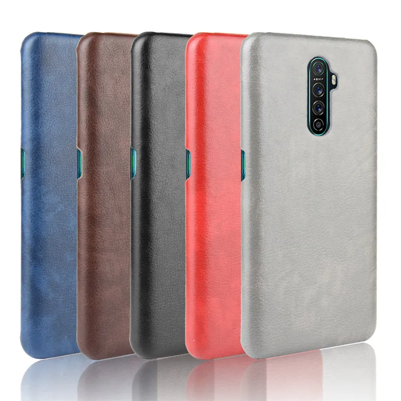 Для OPPO Reno Ace чехол Realme X2 жесткий Роскошный Litchi Striae Обложка на заднюю панель из