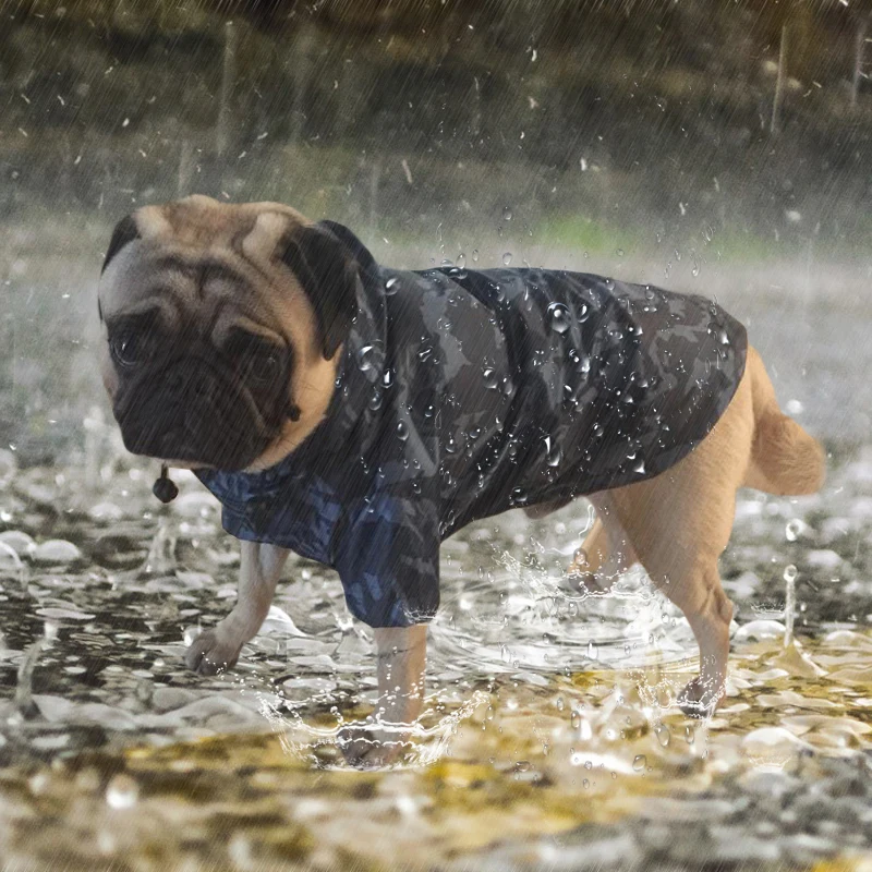 

Pet Large Dog Raincoat Camouflage Waterproof Hooded Rain Cloak Outdoor Jacket For Small Big Dogs Poncho French Bulldog Labrador