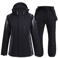 New Thermal Winter Ski Suit Men Women Windproof Waterproof Skiing and Snowboarding Jacket Pants Suit Male Snow Costume Wear