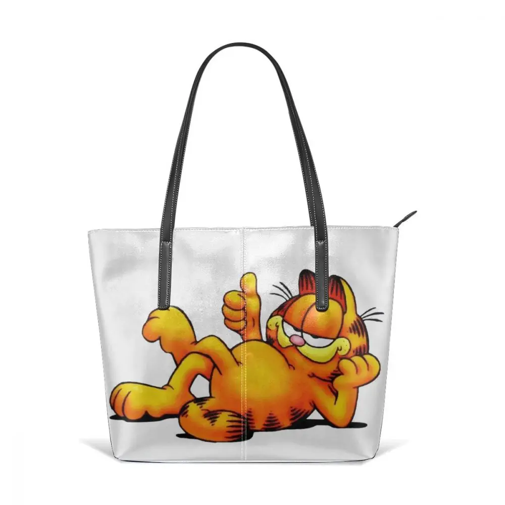 Garfield Сумочка Garfield расслабляющие сумки с верхней ручкой высокое качество тренд Кожаная Сумка подростковая печать уличные женские сумки - Цвет: Garfield Relaxing