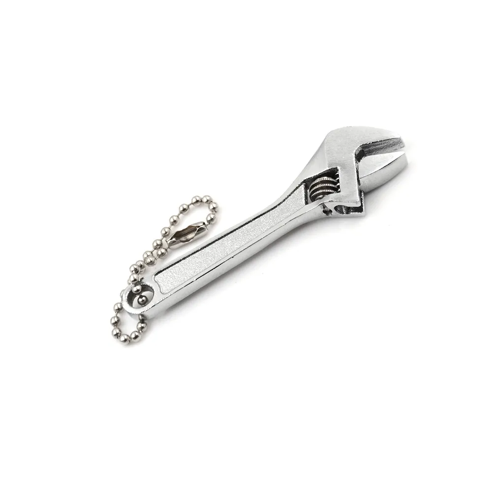1PC High Quality 66mm 2.5" Mini Metal Adjustable Tool Wrench Spanner Key Chain Ring Keyring