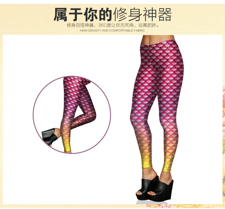 Весенние импортные товары,, AliExpress, Модные узкие брюки для похудения, брюки с принтом в виде чешуи, эластичные женские брюки большого размера L