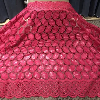 

African bazin riche fabric with brode Latest fashion embroidery bazin lace fabric with net lace 5 yards 4L062301