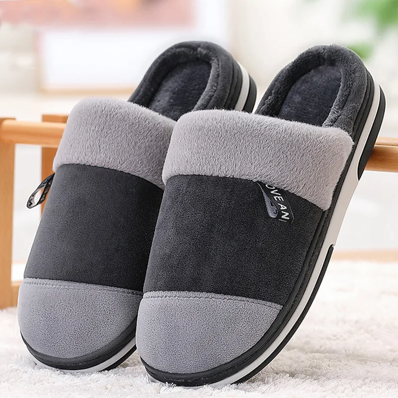 Home slippers men winter warm shoes new arrival indoor slippers male big size 49/50 zapatos de hombre