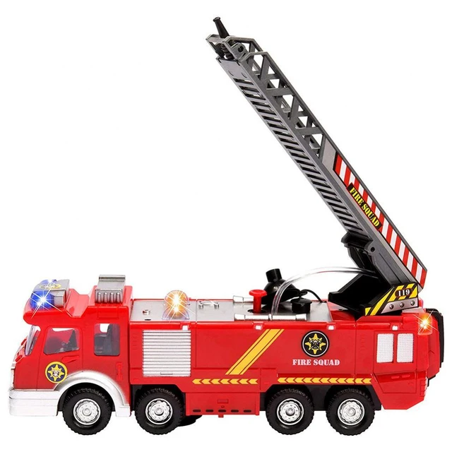  EERSTA 360 Degree Rotation, Fire Engine Model Toy with Ladder,  High Pressure Water Gun, Lights and Music, Fire Engine Model, Christmas  Birthday Toy Gift for Boy and Girl : Toys 