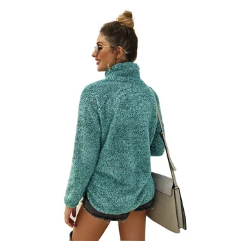 

BONJEAN Velvet Sweatshirt for Women 2020 Autumn Clothing Long Sleeve Tops and Pullovers Turtleneck Green Sweatshirts BJ1555
