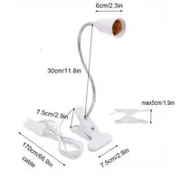 EU US Plug 360 Degrees Flexible Desk Lamp Holder E27 Base Light Socket Gooseneck Clip-On Cable With On Off Switch for Home Plant 2