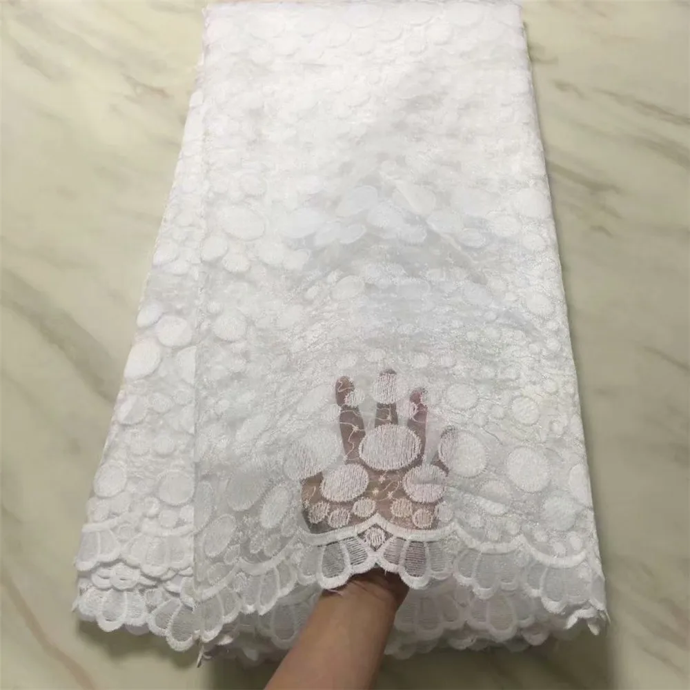 

Newest White French Tulle Guipure Lace Fabric 10 Colors African Nigerian Lace Fabric For Wedding Party Dresses