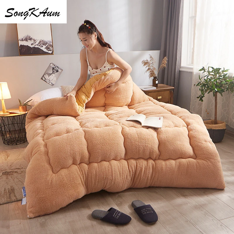 SongKAum Keep warm Lamb wool Quilt Duvets High quality thickening Comforters 100% Cotton Cover King Queen Full Size