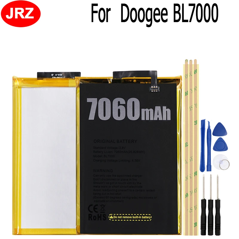 

JRZ For Doogee BL7000 Phone Battery 7060mAh Hight Capacity 3.8V Top Quality Replacement Batteries+tools