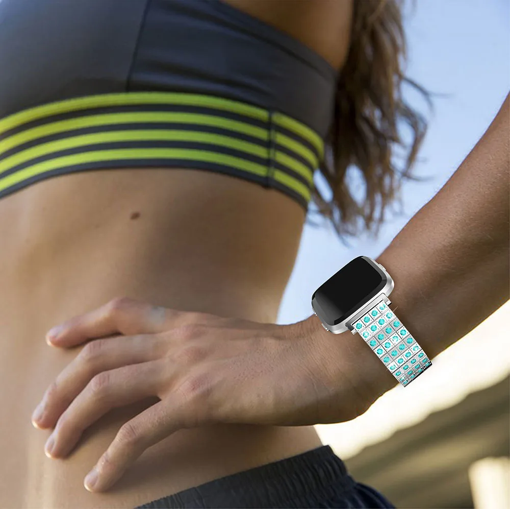 Стразы из сплава ремешок для часов для Fitbit Versa Frontier классический смарт-браслет ремешок для Fitbit Versa сменный ремешок для часов