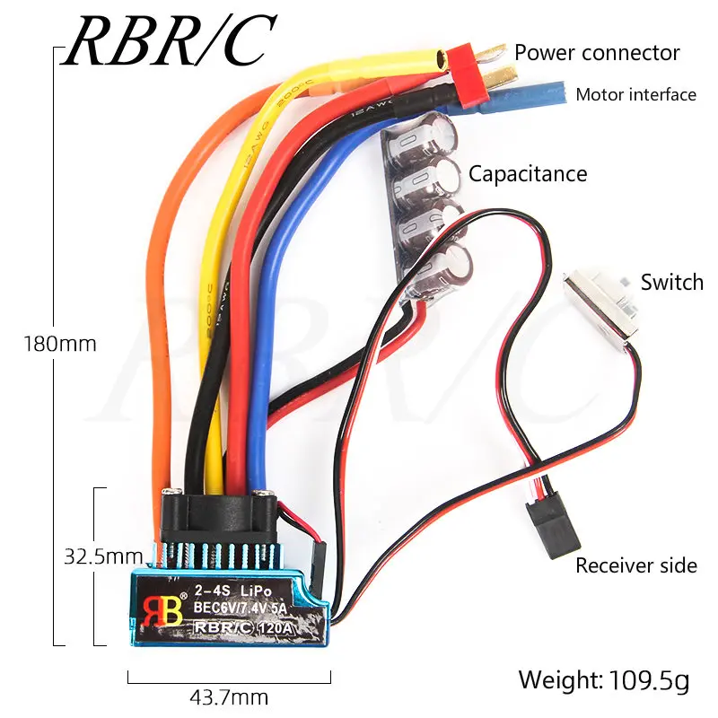 

RBR/C WPL MN Off-Road Climbing Drift Four-Wheel Drive Remote Control RC Car & Ship 3650 540 Motor 120A Brushless ESC 2S-4S R700