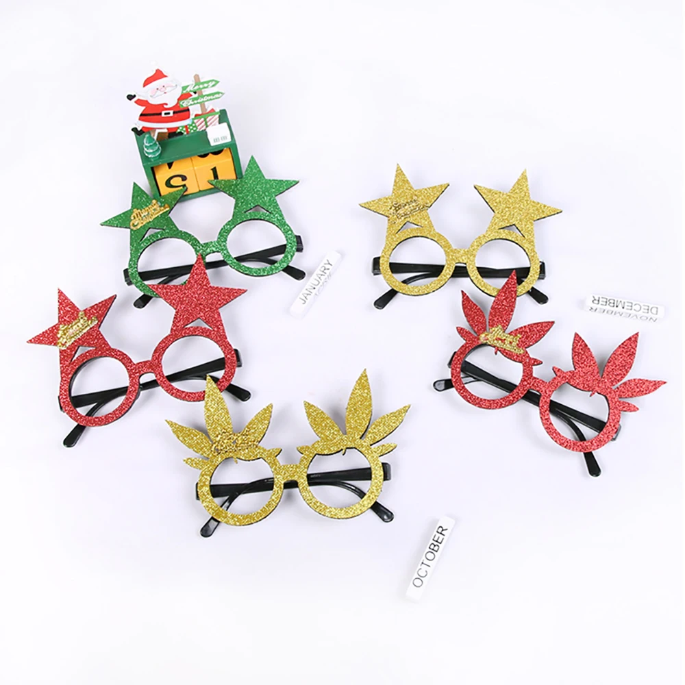 Рождественские украшения игрушки для взрослых и детей Санта-Клаус Снеговик рога очки Рождественские декоративные очки