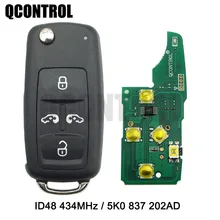 Qcontrol 4 btcar chave remota 433mhz vw volkswagen caravelle sharan multivan mpv t5 controle id48 chip