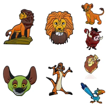 

8 types Lion King Simba Father Brooch Enamel Pin Badge Brooches for Women Men brooch pins Children inspired Jewelry Gifts