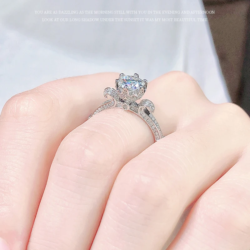 RICA FELIZ 925 Sterling Silver Moissanite Ring 1Ct D Color Antique Style Round Moissanite Engagement Ring For Women Wedding RicaFeliz • 2022