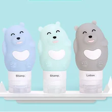 80 мл Портативный Силиконовый многоразовый флакон милый Пустой дорожный Упаковочный пресс для лосьона и шампуня косметические контейнеры