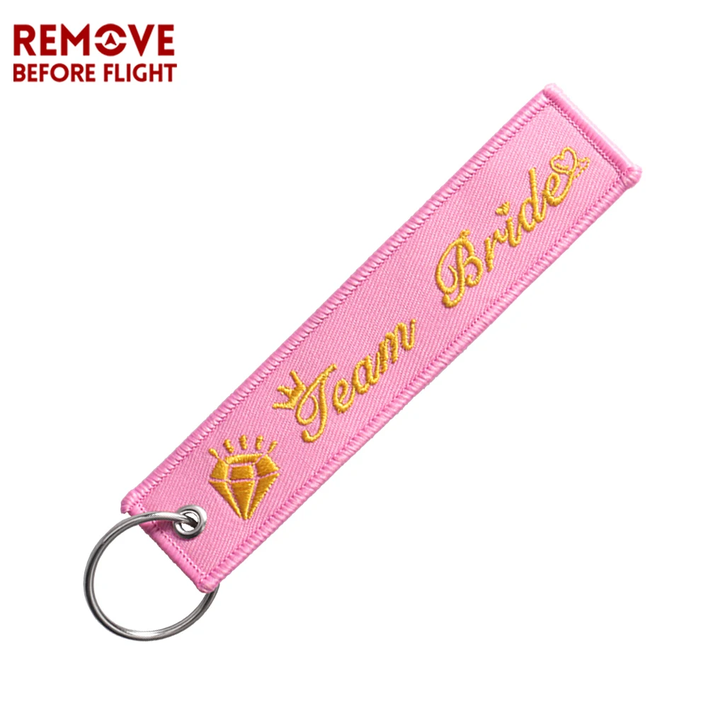 Fashion Team Bride Keychain for Wedding Party Key Fobs Black Gold Key Chains Chaveiro Remove Before Flight New Key Tag (01)
