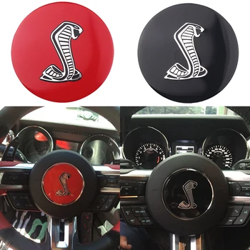 

3.35"/ 85mm 3D Cobra Symbol Car Styling Auto Steering Wheel Center Decorative Badge Decal Sticker for Ford Mustang Shelby