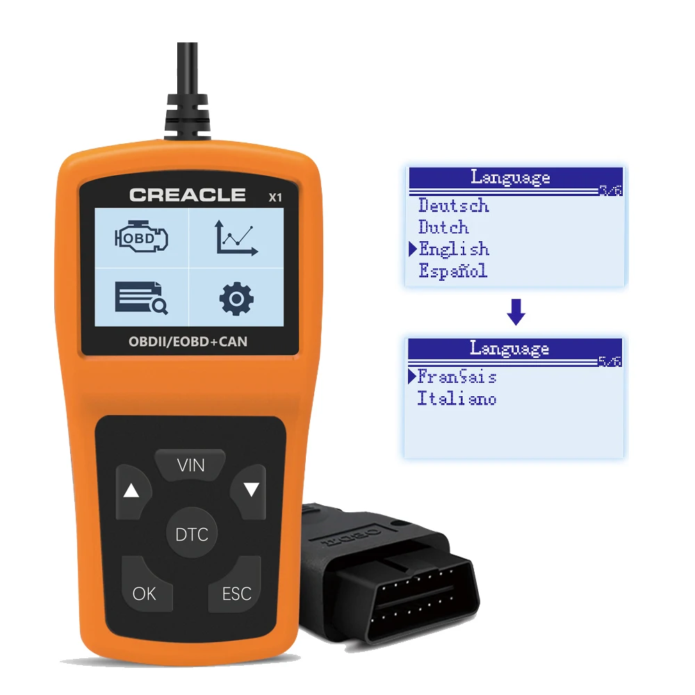 X1 OBD считыватель кодов OBD2 сканер автомобильный диагностический инструмент для проверки неисправностей двигателя Автомобильный сканер многоязычный для чтения данных в реальном времени