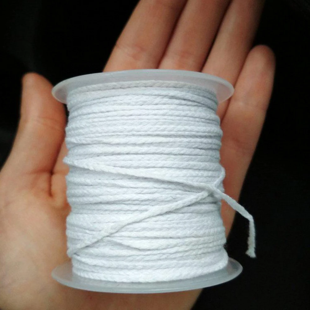 61M Cotton Candle wick Woven Candle Lamp Pith 24 Strands Scroll Smokeless Oil Lamp DIY Candle Supplies Candle Making Lamp Pith