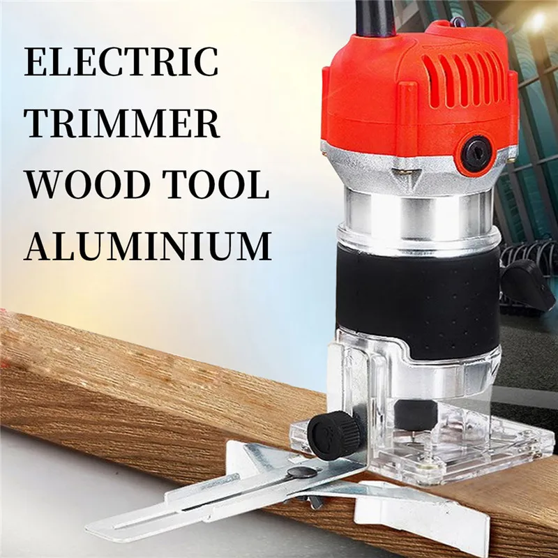 220V 800W Electric Hand Trimmer Wood Laminator Router Joiners Tool Set 30000 rpm