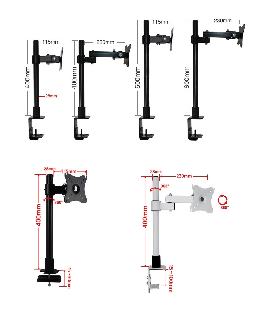 6 5kg 14lbs Adjustable Tilting Swivel Arm Single Table Desk Mount Monitor Stand14 27 Lcd Led Screen Bracket Brackets Aliexpress