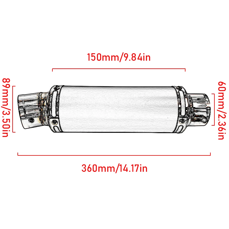 60mm Diameter Slip On Exhaust System Muffler Pipe including DB Killer Silencer Universal fits Motorcycles R6 ZX-6R S1000RR8