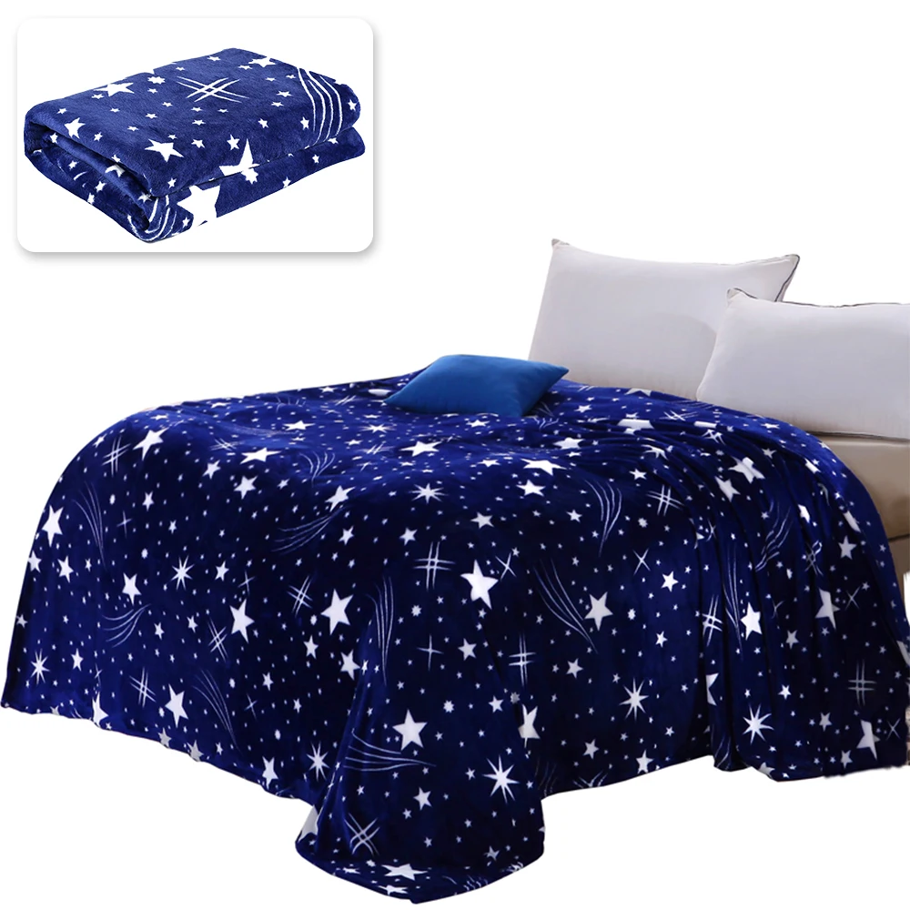 

High Quality Blanket Super Soft Warm Solid Warm Micro Plush Fleece Star Blanket Throw Rug Sofa Bedding