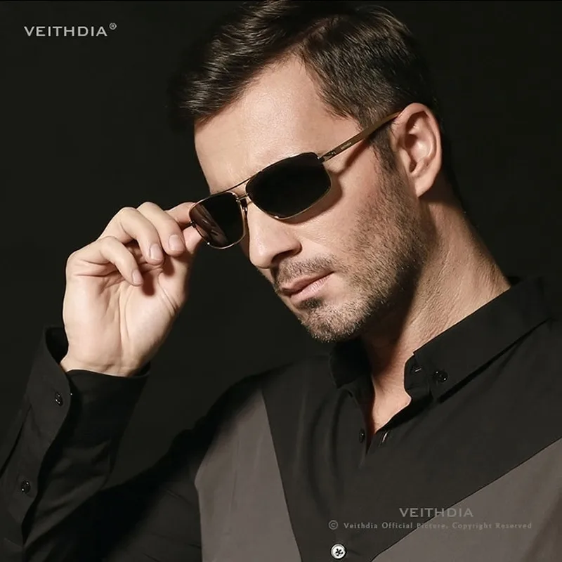2 шт. VEITHDIA Мужские Винтажные алюминиевые поляризованные солнцезащитные очки Классические брендовые солнцезащитные фотохромные очки линзы для вождения для мужчин