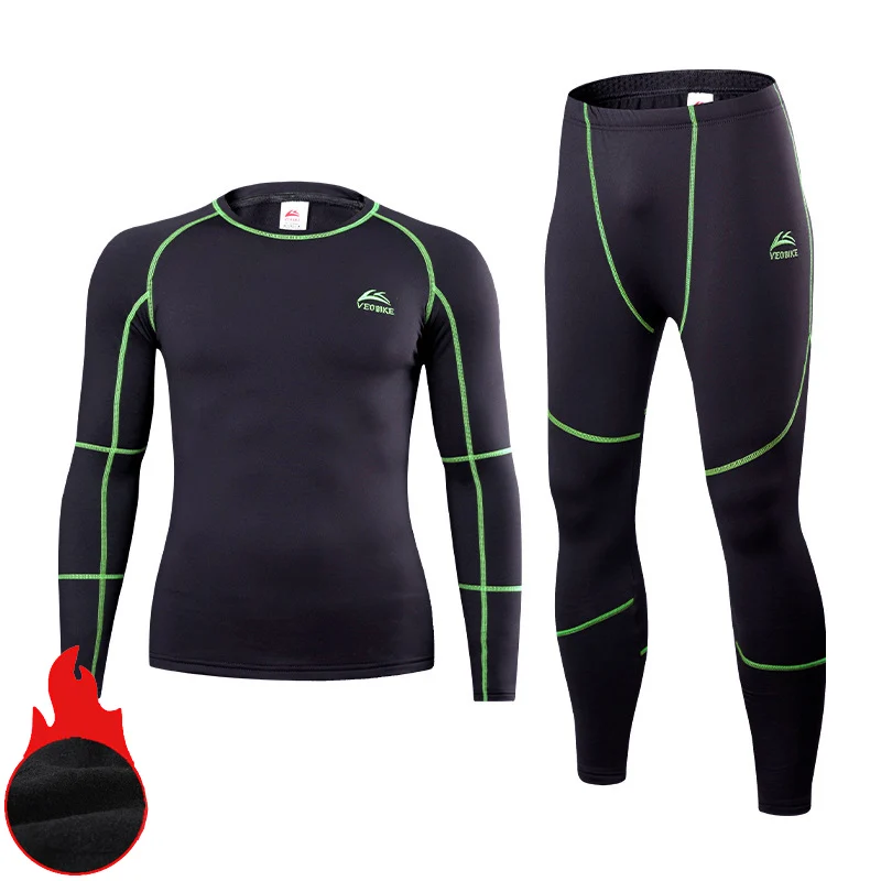 Winter Men's Thermal Base Layers Shirts Running Sets Sports Underwear Suits 
