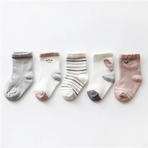 Новинка, 5 пар/лот, носки для малышей осенне-зимние детские носки для девочек, хлопковые носки для новорожденных мальчиков Аксессуары для маленьких мальчиков - Цвет: 1