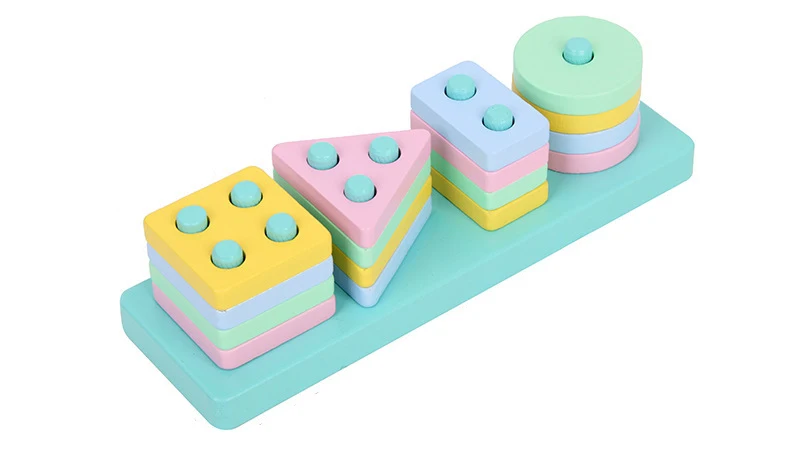 Математическая Геометрическая красочная познавательный строительный игрушка детская Датская Игрушка Головоломка Деревянные Монтессори Геометрическая сортировка по форме игрушки подарок ZXH - Цвет: rectangle