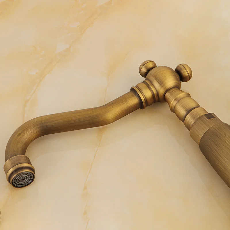 Кран для воды античная латунь кухонные краны горячей и холодной ретро с одной