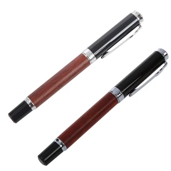 

Jinhao 2 Pcs Fountain Pen Wood Barrel Vintage Style International Standard, 8812 Wood Color & 8802 Red+Black