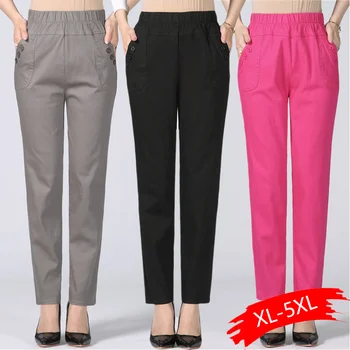 

Plus Size 5XL High Waist Stretch Long Pants Women Cotton Straight Trousers Women Pantalon Femme Work Office Ladies Pants