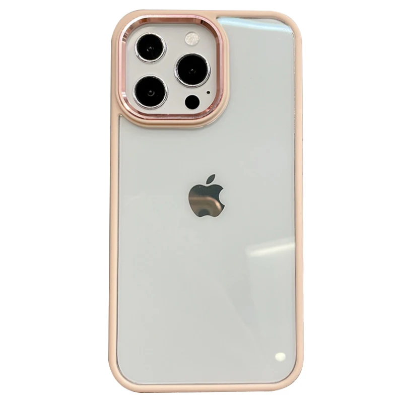 ins Metal lens anti-fall bumper Clear armor case for iphone 13 13Pro 11 12 12Pro Max X XR Transparent Shockproof back cover