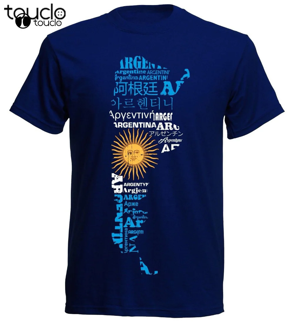 T-Shirt Argentinien Arg Argentina Inter Map Navy Calciatore Da Uomo Legend Soccers Estate Manica Corta Top Maglietta Americana