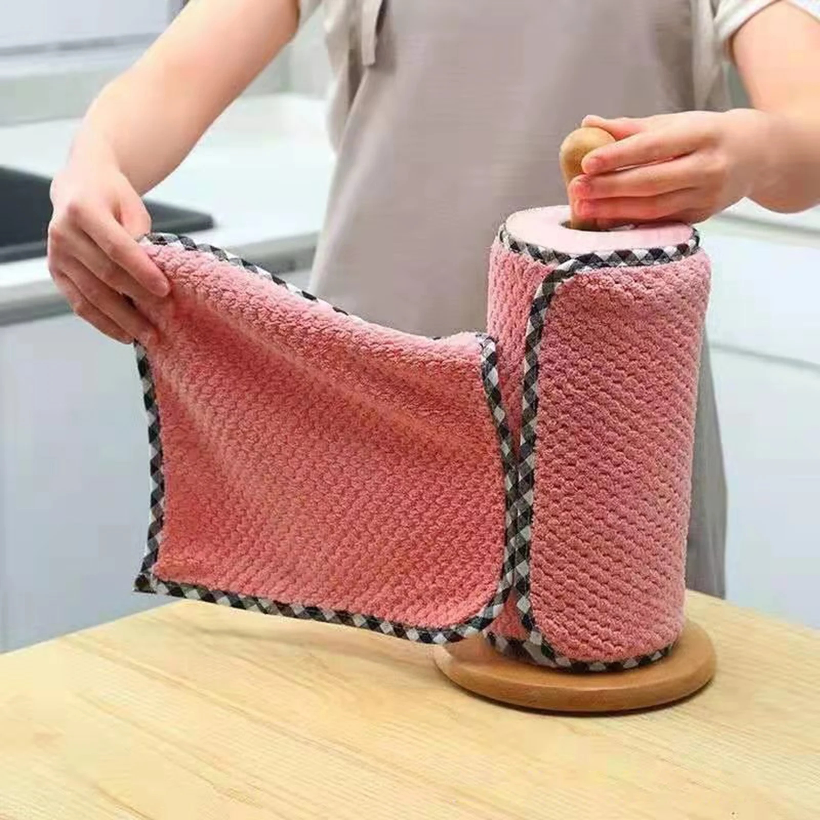 5pcs Kitchen Daily Dish Towel Coral Fleece Cloth Rag Non stick Oil