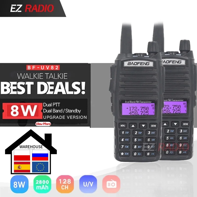 Профессиональная рация BaoFeng 8W Ham|walkie talkie 10 km|walkie talkiewalkie |